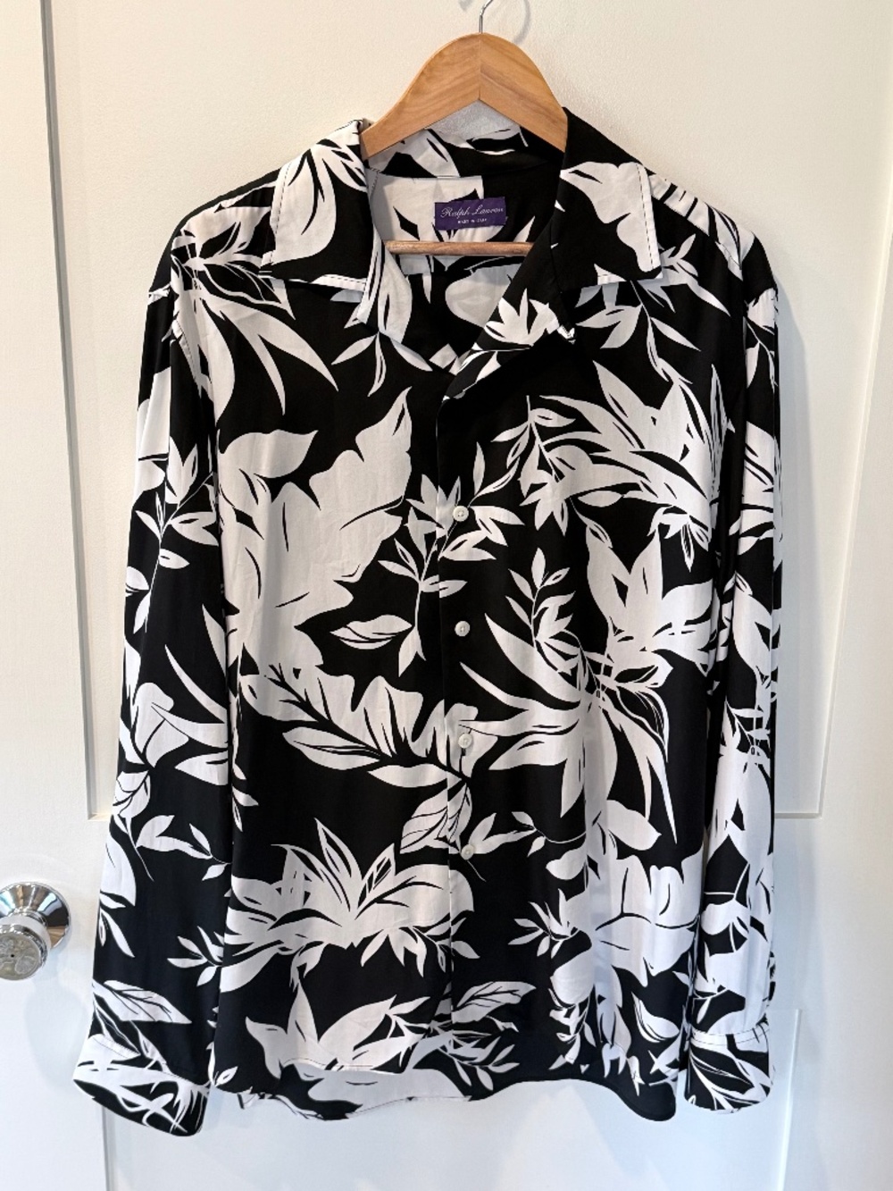 Ralph Lauren Purple Label 100% Silk Long Sleeve Shirt